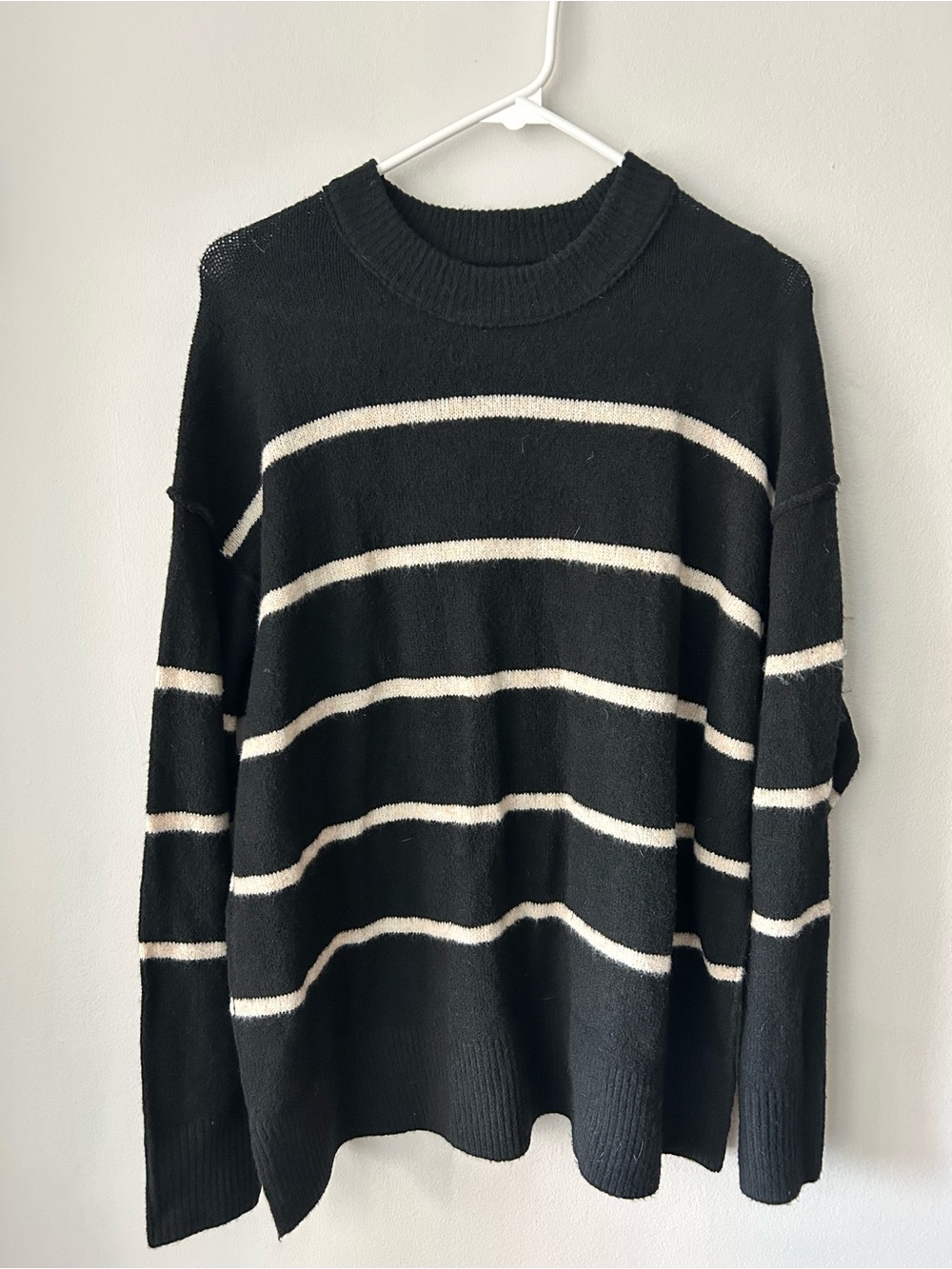 Aerie Unreal Striped Sweater in Black